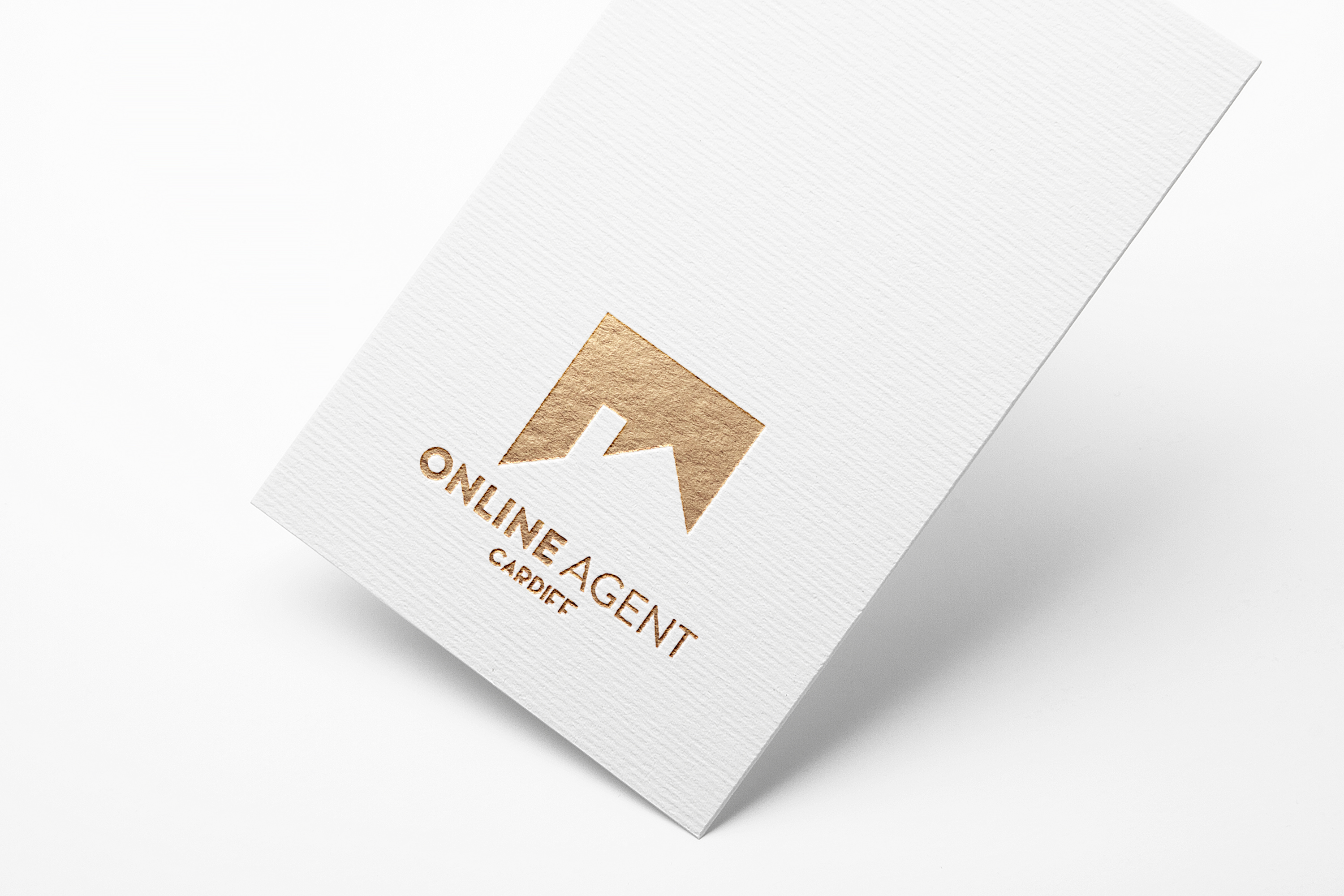 gold logo embossed on business card